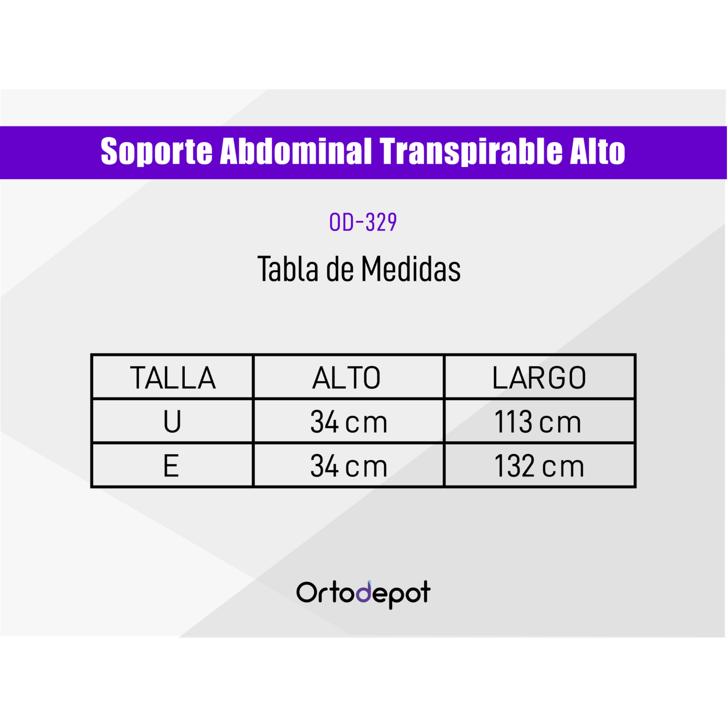 Soporte Abdominal Transpirable Alto