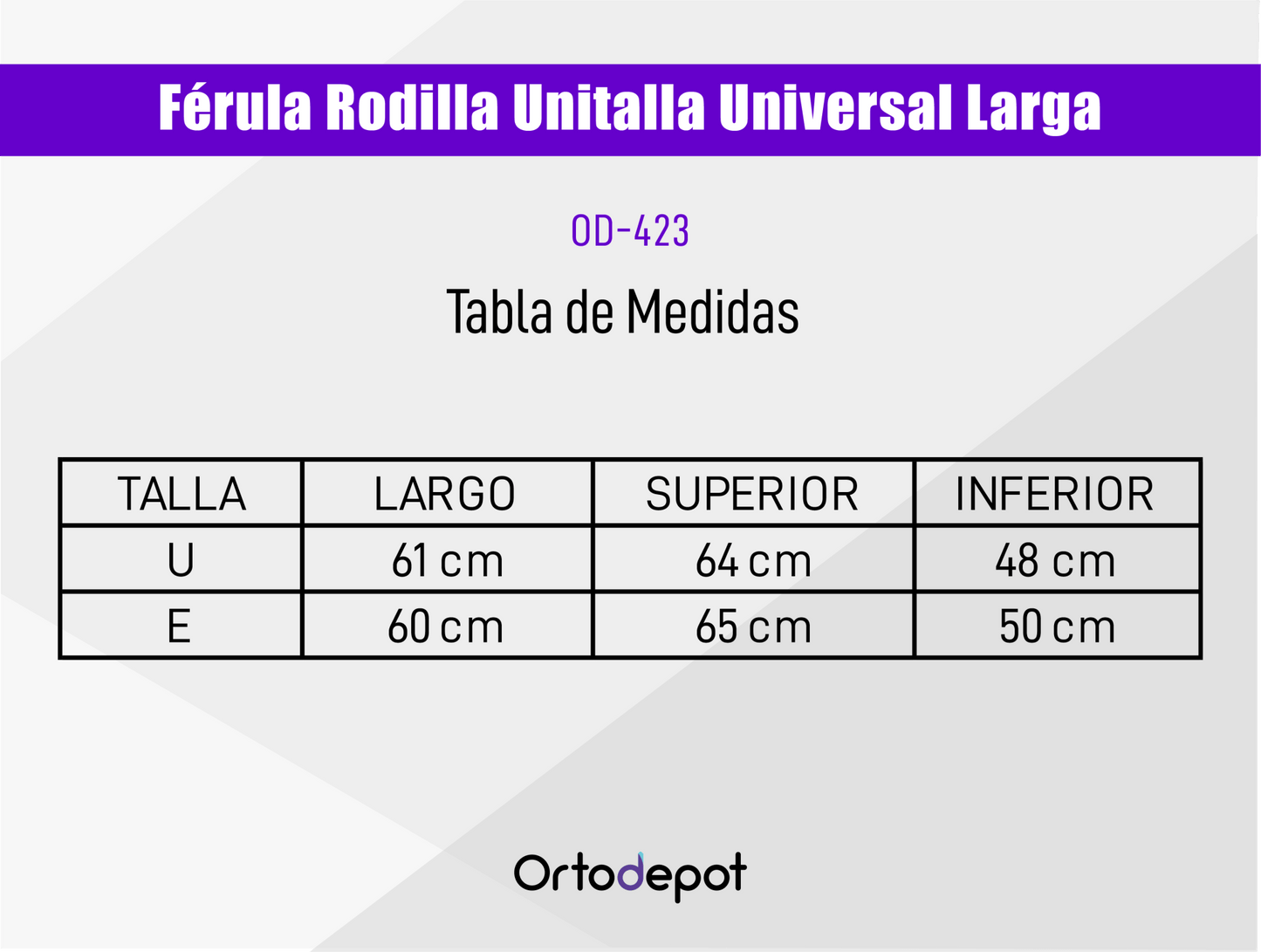 Férula para rodilla Larga